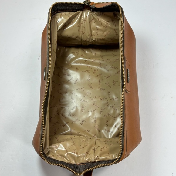Vintage John Weitz Dopp Kit by Buxton Fandango Cowhide Leather Zip Up Bag Travel - Picture 3 of 8